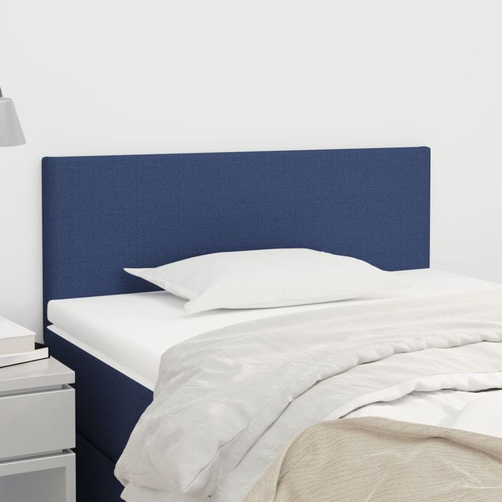 Vidaxl Čelo postele modrý 90x5x78/88 cm látka